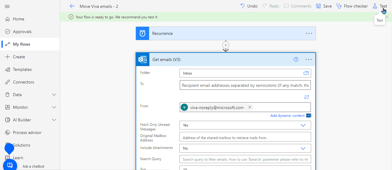 Testing the flow